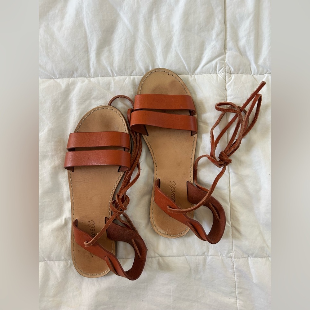 Madewell Tan Leather Strappy Sandals